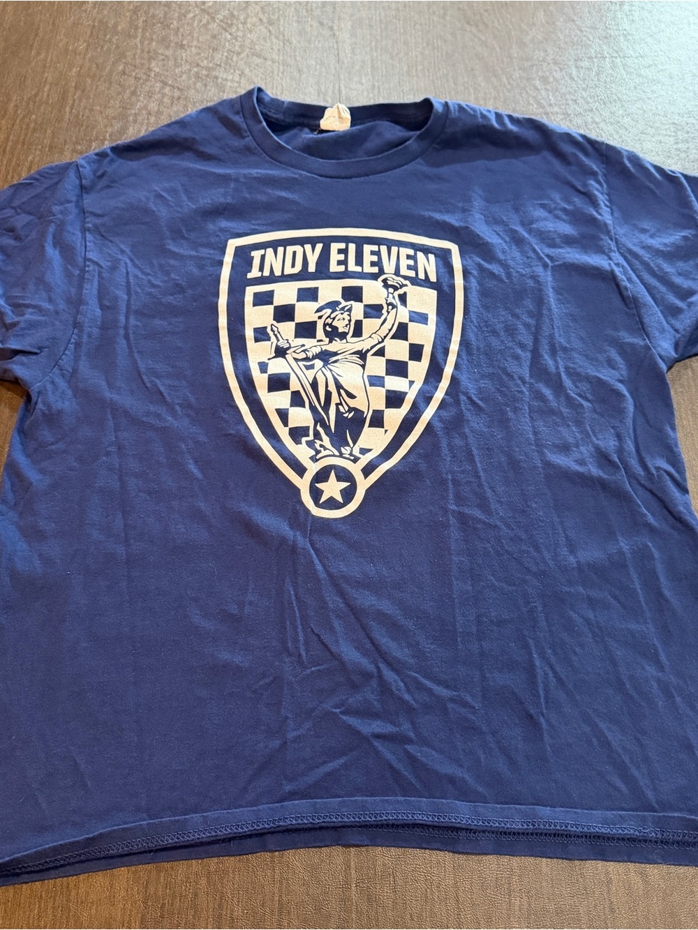 Navy Hanes Indianapolis 11 Indy 11 Soccer Graphic Tee Shirt Sz XL